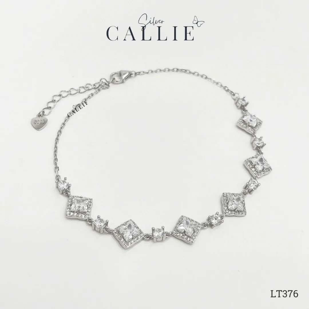 LT376 - Lắc tay bạc Callie Silver hình thoi Cô Dâu