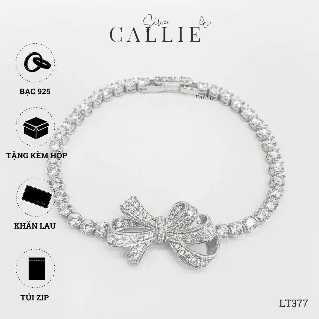 LT377 - Lắc tay bạc Callie Silver nơ nhiều cánh Cô Dâu - Hình ảnh 10