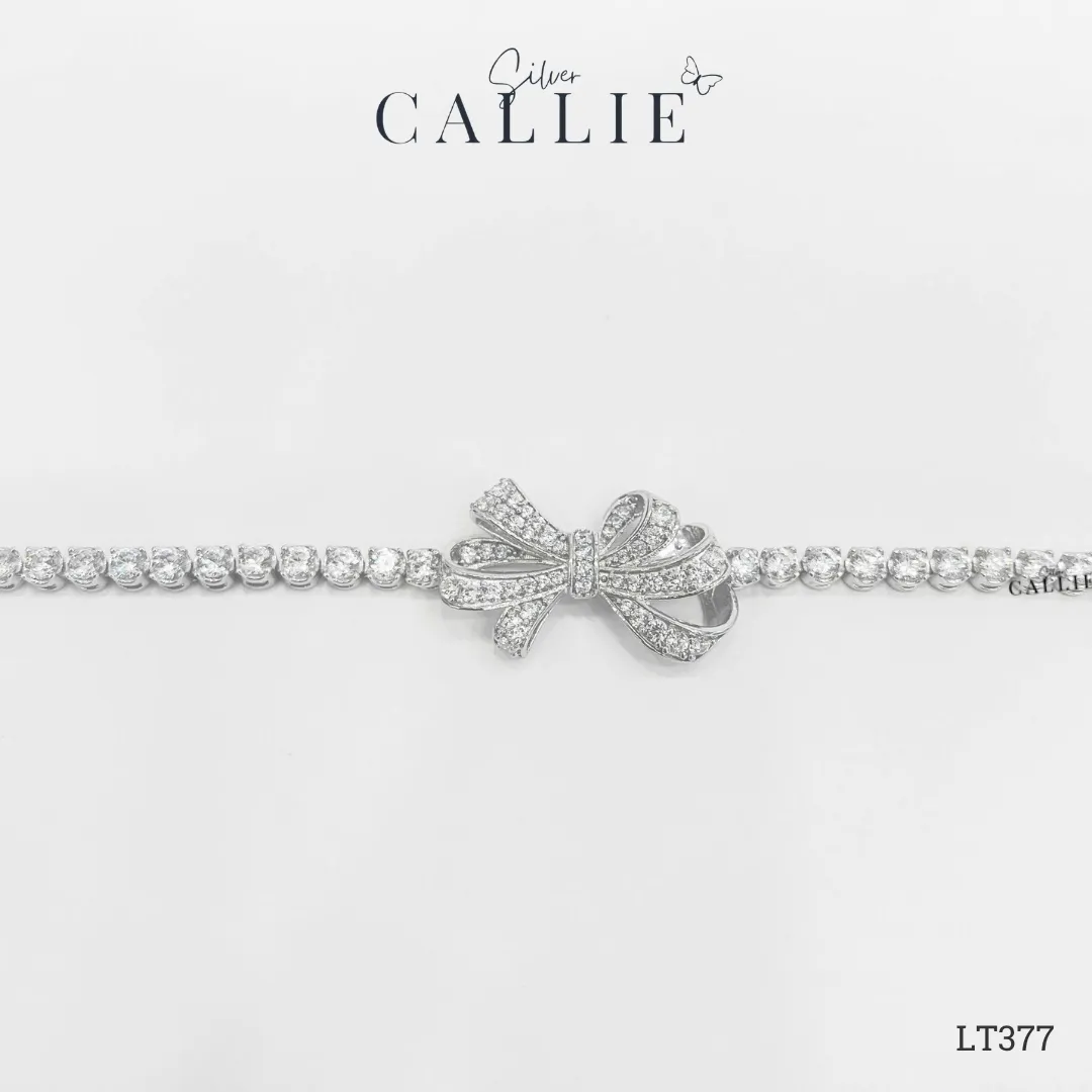 LT377 - Lắc tay bạc Callie Silver nơ nhiều cánh Cô Dâu - Hình ảnh 3