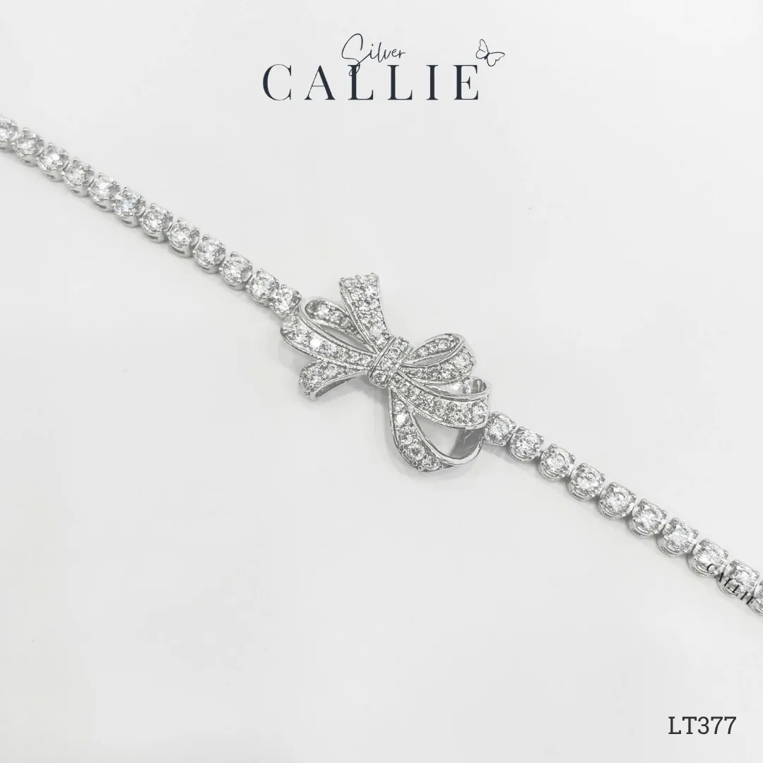 LT377 - Lắc tay bạc Callie Silver nơ nhiều cánh Cô Dâu - Hình ảnh 5