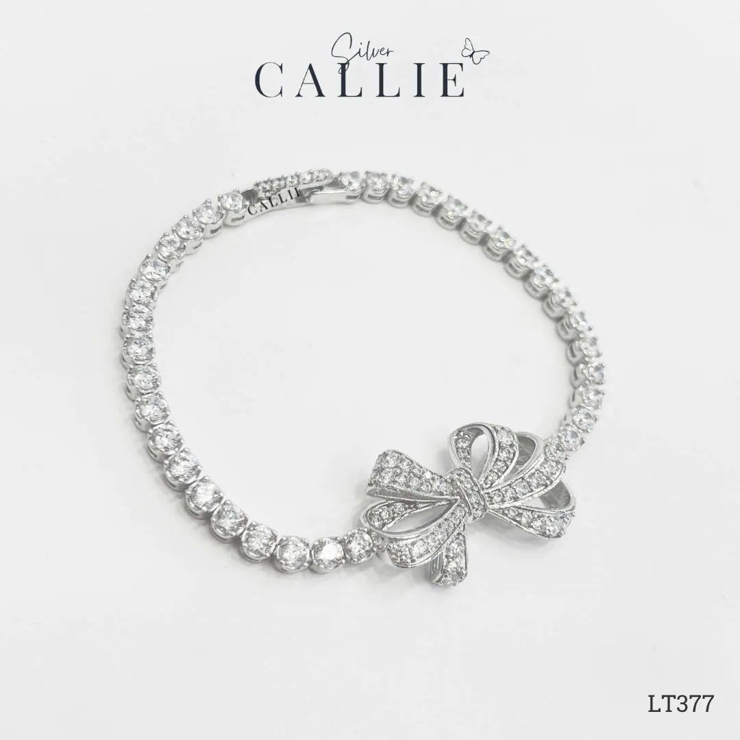 LT377 - Lắc tay bạc Callie Silver nơ nhiều cánh Cô Dâu - Hình ảnh 2