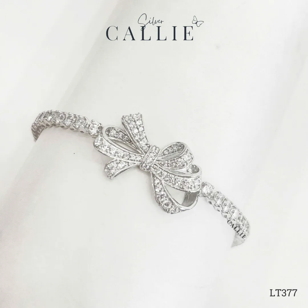 LT377 - Lắc tay bạc Callie Silver nơ nhiều cánh Cô Dâu