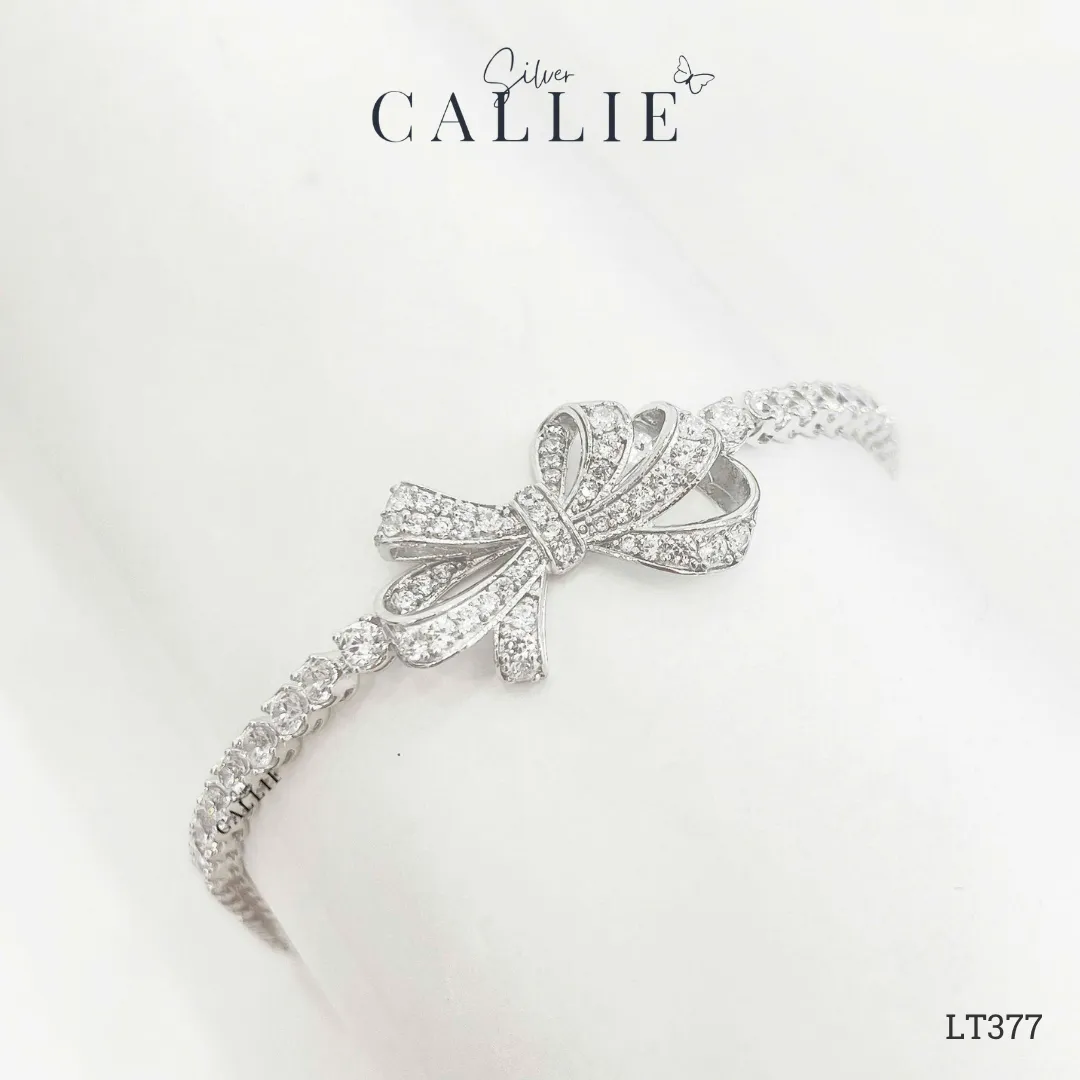 LT377 - Lắc tay bạc Callie Silver nơ nhiều cánh Cô Dâu - Hình ảnh 4