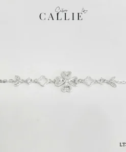 Alternative view of LT384 - Lắc tay bạc Callie Silver cỏ 4 lá tim móc máy