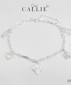 LT385 - Lắc tay bạc Callie Silver nhạc, hoa và tim