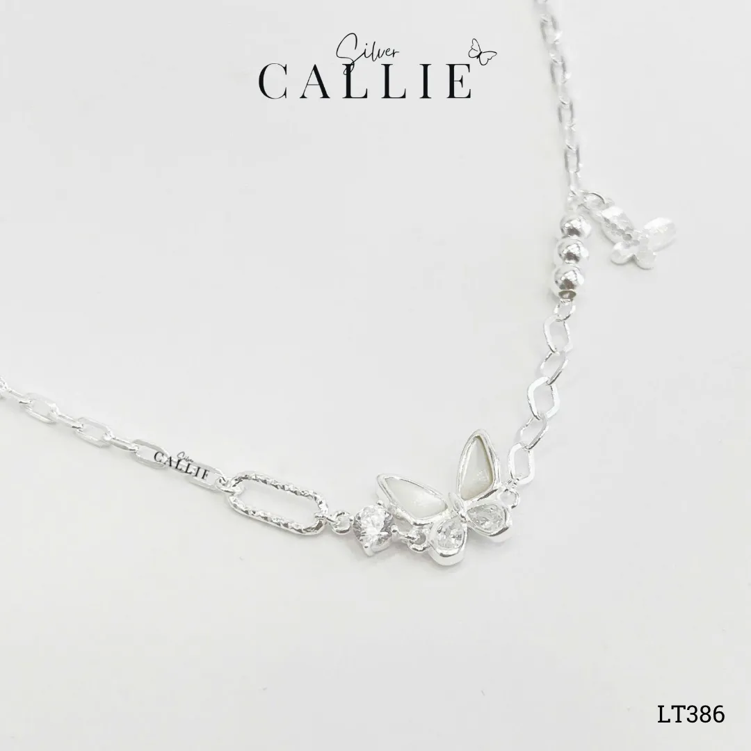 LT386 - Lắc tay bạc Callie Silver bướm xà cừ - Hình ảnh 6