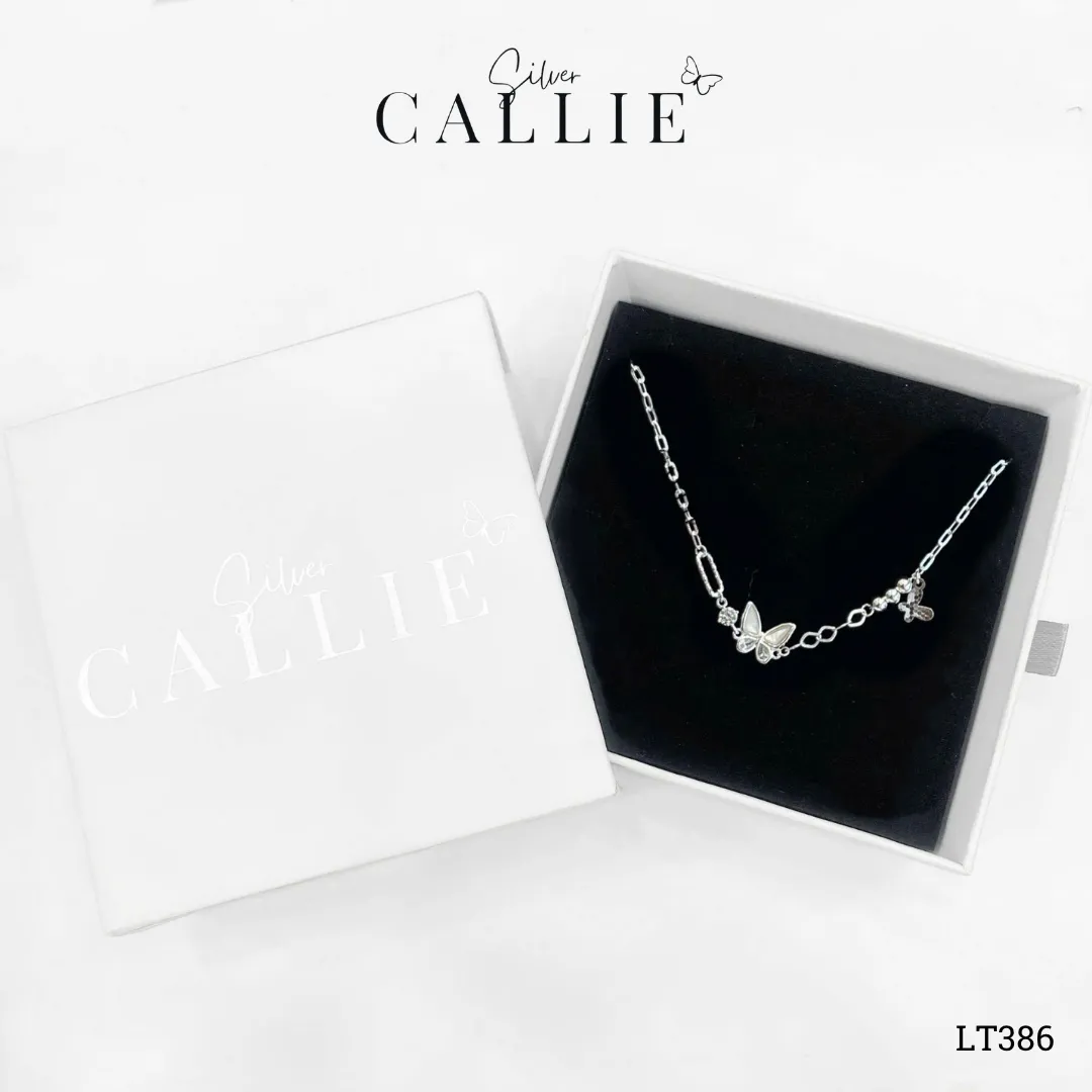 LT386 - Lắc tay bạc Callie Silver bướm xà cừ - Hình ảnh 8