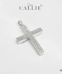 M210 - Mặt dây bạc thiết kế Callie Silver Thánh Giá Đính Đá