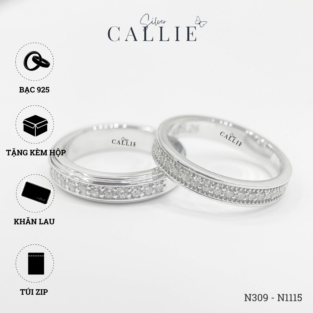 N309 - N1115: Nhẫn bạc thiết kế Callie Silver Đính Đá - Image 8