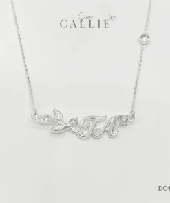 DC401 - Dây chuyền bạc thiết kế Callie Silver Mặt Tên Đính Đá Và Charm Đá Tròn