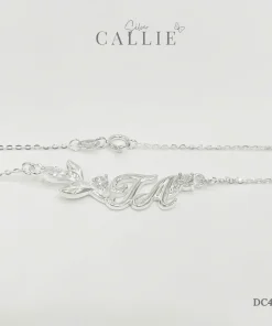 Alternative view of DC401 - Dây chuyền bạc thiết kế Callie Silver Mặt Tên Đính Đá Và Charm Đá Tròn