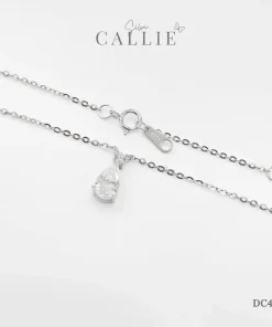 Alternative view of DC425 - Dây chuyền bạc Callie Silver xi kim giọt nước Moissanite