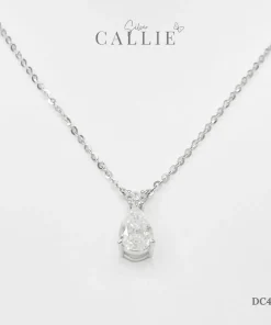 DC425 - Dây chuyền bạc Callie Silver xi kim giọt nước Moissanite