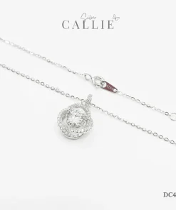 Alternative view of DC426 - Dây chuyền bạc Callie Silver xi kim hoa hồng đính đá