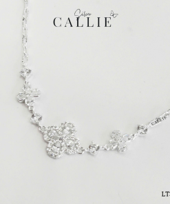Alternative view of LT387 - Lắc tay bạc Callie Silver cỏ 4 lá đính đá giọt dây móc máy