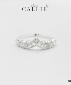 Alternative view of N1127 - Nhẫn bạc Callie Silver Vương Miện Viền Bi