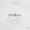 N1129 - Nhẫn Bạc Thiết Kế Callie Silver 1 Viên Chủ Đai Chéo Hoạ Tiết Chấu Bi
