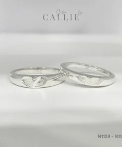 Alternative view of N1139 - N1140: Nhẫn bạc thiết kế Callie Silver tự in vân tay