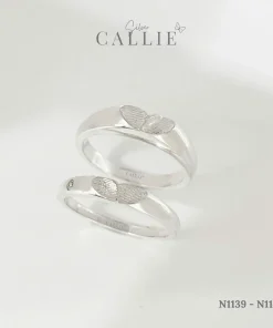 N1139 - N1140: Nhẫn bạc thiết kế Callie Silver tự in vân tay