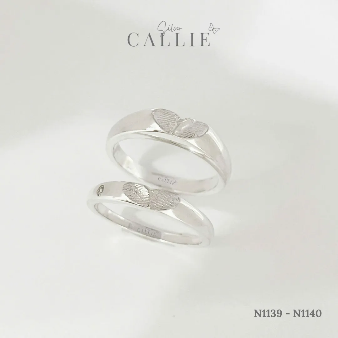 N1139 - N1140: Nhẫn bạc thiết kế Callie Silver tự in vân tay