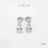 BT288 - Bông tai bạc Callie Silver xi kim giọt nước