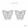 BT293 - Bông tai bạc Callie Silver bươm bướm đính đá xi kim