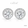 BT294 - Bông tai bạc Callie Silver Halo 5li xi kim