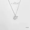 DC428 - Dây chuyền bạc Callie Silver xi kim nơ đá