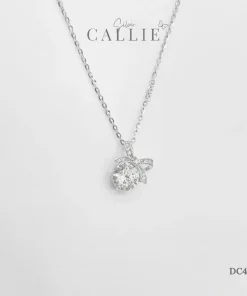 DC428 - Dây chuyền bạc Callie Silver xi kim nơ đá