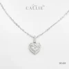 DC429 - Dây chuyền bạc Callie Silver xi kim trái tim đính đá