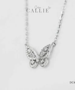 Alternative view of DC432 - Dây chuyền bạc Callie Silver Bướm Đính Đá