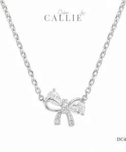DC433 - Dây chuyền bạc Callie Silver nơ đính đá xi kim