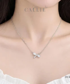 Alternative view of DC434 - Dây chuyền bạc Callie Silver nơ xi kim