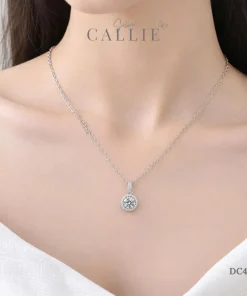 Alternative view of DC435 - Dây chuyền bạc Callie Silver Halo xi kim