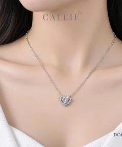 Alternative view of DC437 - Dây chuyền bạc Callie Silver trái tim đính đá xi kim