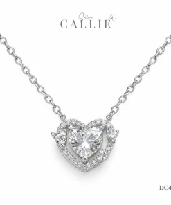 DC437 - Dây chuyền bạc Callie Silver trái tim đính đá xi kim