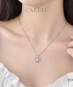 Alternative view of DC438 - Dây chuyền bạc Callie Silver trái tim đính đá xi kim