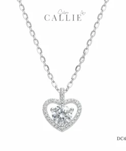 DC438 - Dây chuyền bạc Callie Silver trái tim đính đá xi kim
