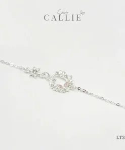 Alternative view of LT390 - Lắc tay bạc Callie Silver Bướm Đính Đá Hồng