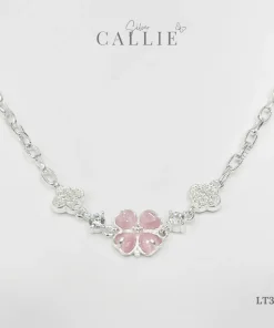 Alternative view of LT392 - Lắc tay bạc Callie Silver Cỏ 4 Lá Hồng Xi Kim