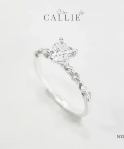 N1136 - Nhẫn Bạc Callie Silver Sweet Heart Solitaire