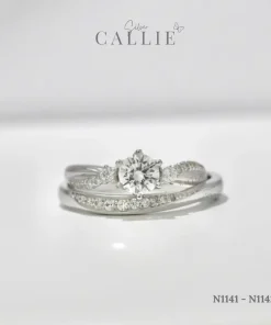 N1141 - N1142: Nhẫn bạc thiết kế Callie Silver Xoắn Đính Đá