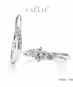 Alternative view of N1153 - N1154: Nhẫn bạc thiết kế Callie Silver Wave & Gem