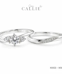 N1153 - N1154: Nhẫn bạc thiết kế Callie Silver Wave & Gem