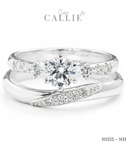 N1155 - N1156: Nhẫn bạc thiết kế Callie Silver Curved Trilogy