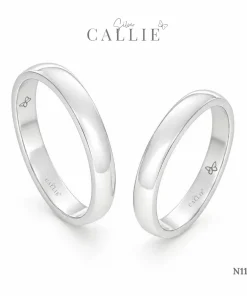 N1158 - Nhẫn bạc thiết kế Callie Silver Bo Trơn Bảng 3li