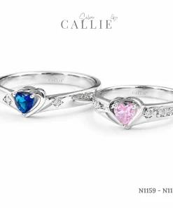 Alternative view of N1159 - N1160: Nhẫn bạc thiết kế Callie Silver Mặt Trái Tim