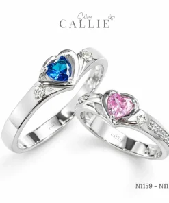 N1159 - N1160: Nhẫn bạc thiết kế Callie Silver Mặt Trái Tim