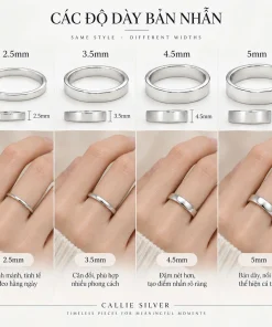 Alternative view of N1149 - Nhẫn bạc thiết kế Callie Silver trơn 3li