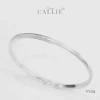 VT226 - Vòng tay bạc Callie Silver xi kim trơn xoắn 1 đường cát